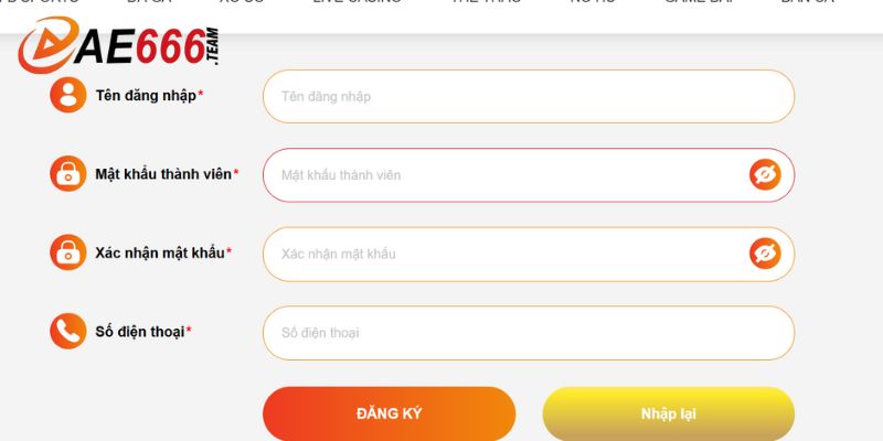 Điền thông tin theo yêu cầu